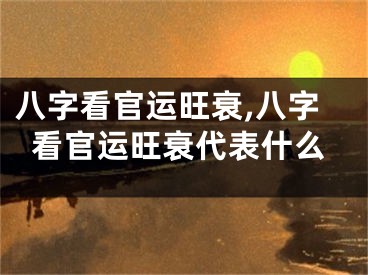 八字看官运旺衰,八字看官运旺衰代表什么