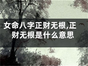 女命八字正财无根,正财无根是什么意思