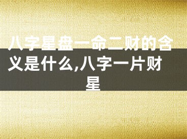 八字星盘一命二财的含义是什么,八字一片财星