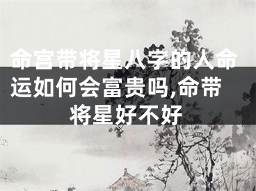 命宫带将星八字的人命运如何会富贵吗,命带将星好不好