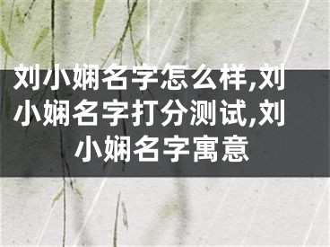 刘小娴名字怎么样,刘小娴名字打分测试,刘小娴名字寓意