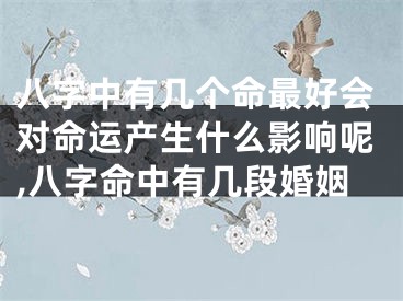 八字中有几个命最好会对命运产生什么影响呢,八字命中有几段婚姻