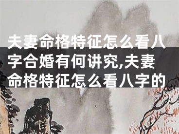 夫妻命格特征怎么看八字合婚有何讲究,夫妻命格特征怎么看八字的