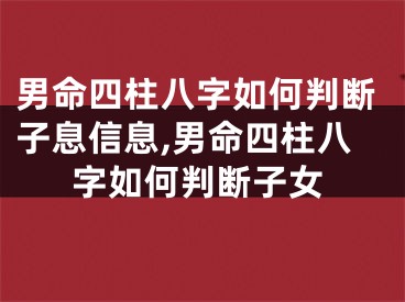 男命四柱八字如何判断子息信息,男命四柱八字如何判断子女