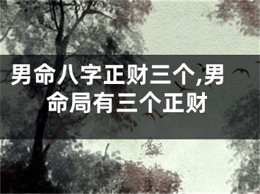 男命八字正财三个,男命局有三个正财