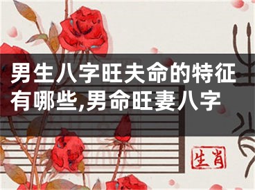 男生八字旺夫命的特征有哪些,男命旺妻八字