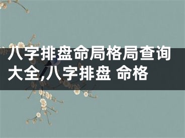 八字排盘命局格局查询大全,八字排盘 命格