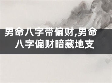 男命八字带偏财,男命八字偏财暗藏地支
