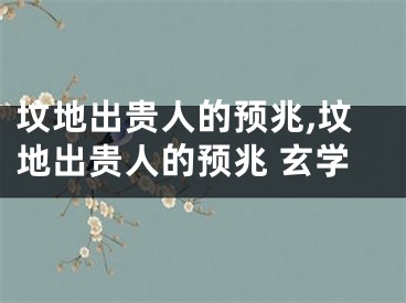 坟地出贵人的预兆,坟地出贵人的预兆 玄学