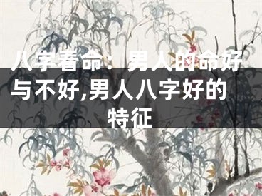 八字看命：男人的命好与不好,男人八字好的特征