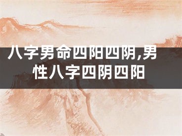 八字男命四阳四阴,男性八字四阴四阳