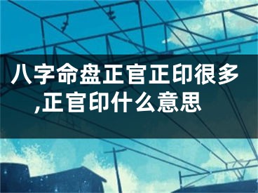 八字命盘正官正印很多,正官印什么意思