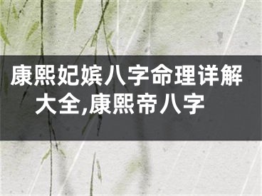 康熙妃嫔八字命理详解大全,康熙帝八字