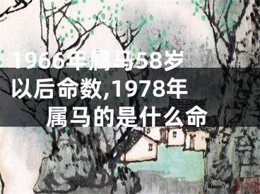 1966年属马58岁以后命数,1978年属马的是什么命