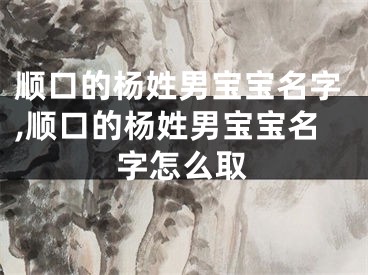 顺口的杨姓男宝宝名字,顺口的杨姓男宝宝名字怎么取