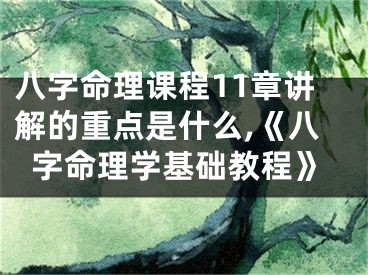 八字命理课程11章讲解的重点是什么,《八字命理学基础教程》