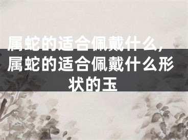 属蛇的适合佩戴什么,属蛇的适合佩戴什么形状的玉