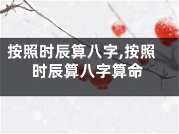 按照时辰算八字,按照时辰算八字算命