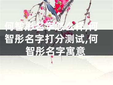 何智彤名字怎么样,何智彤名字打分测试,何智彤名字寓意