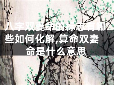 八字双妻命的标志有哪些如何化解,算命双妻命是什么意思
