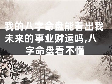 我的八字命盘能看出我未来的事业财运吗,八字命盘看不懂