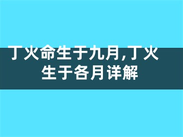 丁火命生于九月,丁火生于各月详解