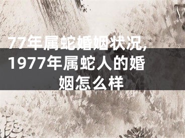 77年属蛇婚姻状况,1977年属蛇人的婚姻怎么样