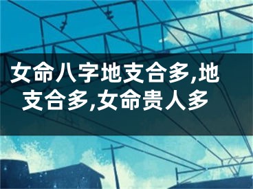 女命八字地支合多,地支合多,女命贵人多