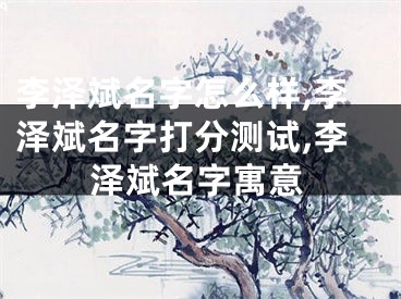 李泽斌名字怎么样,李泽斌名字打分测试,李泽斌名字寓意
