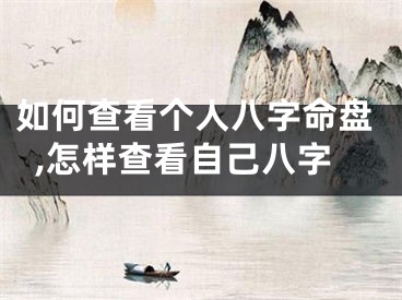 如何查看个人八字命盘,怎样查看自己八字