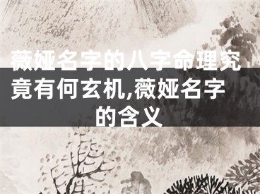 薇娅名字的八字命理究竟有何玄机,薇娅名字的含义