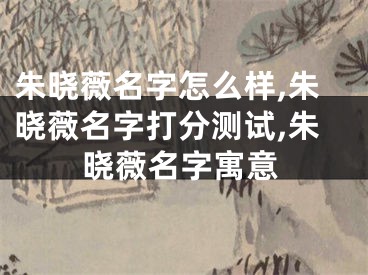 朱晓薇名字怎么样,朱晓薇名字打分测试,朱晓薇名字寓意