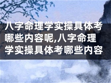 八字命理学实操具体考哪些内容呢,八字命理学实操具体考哪些内容