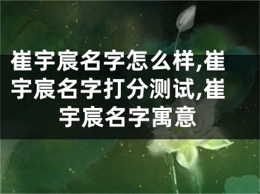 崔宇宸名字怎么样,崔宇宸名字打分测试,崔宇宸名字寓意