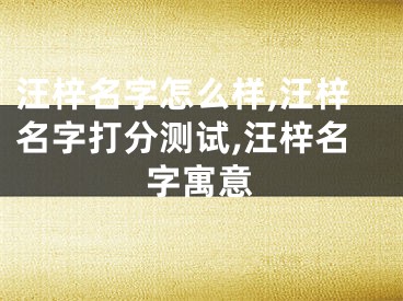 汪梓名字怎么样,汪梓名字打分测试,汪梓名字寓意