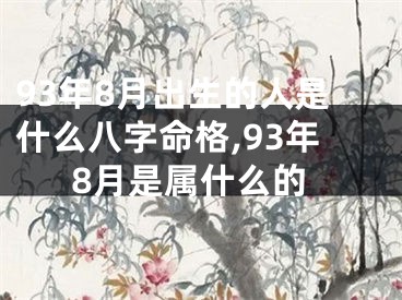 93年8月出生的人是什么八字命格,93年8月是属什么的