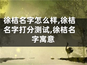 徐桔名字怎么样,徐桔名字打分测试,徐桔名字寓意