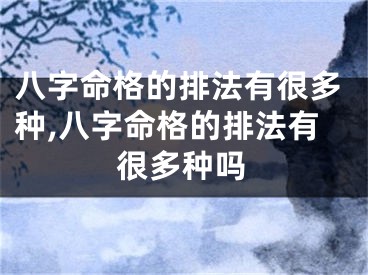 八字命格的排法有很多种,八字命格的排法有很多种吗