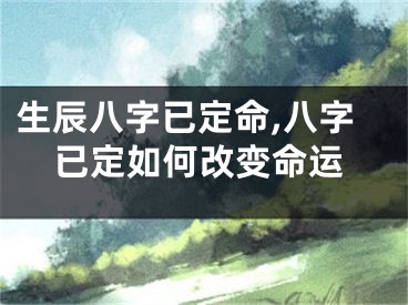 生辰八字已定命,八字已定如何改变命运
