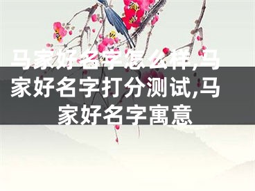 马家好名字怎么样,马家好名字打分测试,马家好名字寓意