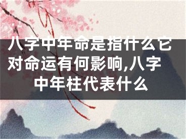 八字中年命是指什么它对命运有何影响,八字中年柱代表什么