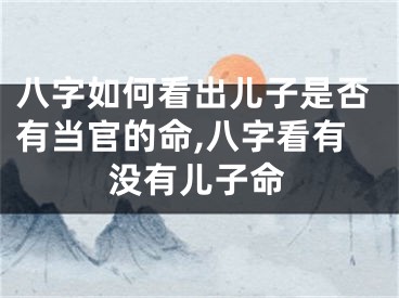 八字如何看出儿子是否有当官的命,八字看有没有儿子命