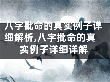 八字批命的真实例子详细解析,八字批命的真实例子详细详解