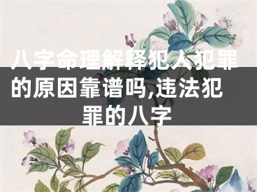 八字命理解释犯人犯罪的原因靠谱吗,违法犯罪的八字