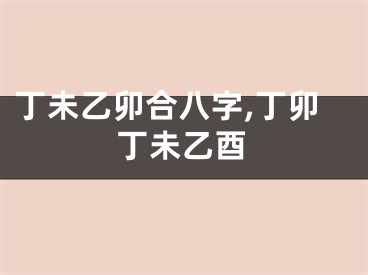 丁未乙卯合八字,丁卯丁未乙酉