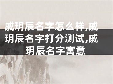 戚玥辰名字怎么样,戚玥辰名字打分测试,戚玥辰名字寓意