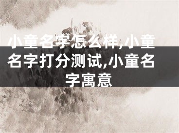 小童名字怎么样,小童名字打分测试,小童名字寓意