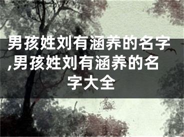 男孩姓刘有涵养的名字,男孩姓刘有涵养的名字大全