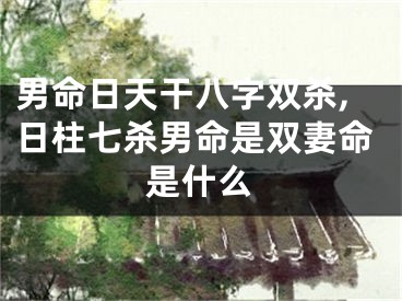 男命日天干八字双杀,日柱七杀男命是双妻命是什么
