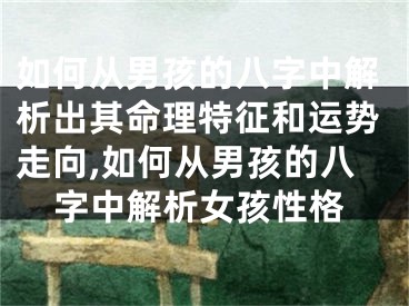 如何从男孩的八字中解析出其命理特征和运势走向,如何从男孩的八字中解析女孩性格